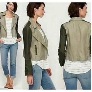 EILEEN FISHER ORGANIC LINEN MOTO JACKET SZ S
